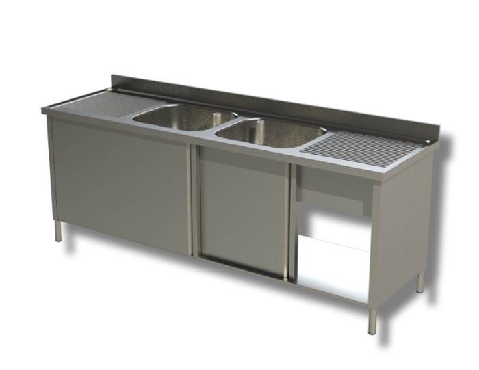 С два умивални басейна и два отцедника върху шкаф, различни ширини - kuhnensko.com С два умивални басейна и два отцедника върху шкаф, различни ширини