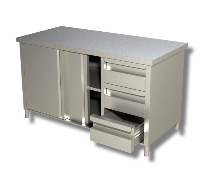 Работен шкаф с плъзгащи се врати и три чекмеджета, ширина 1800 мм. - kuhnensko.com Работен шкаф с плъзгащи се врати и три чекмеджета, ширина 1800 мм.