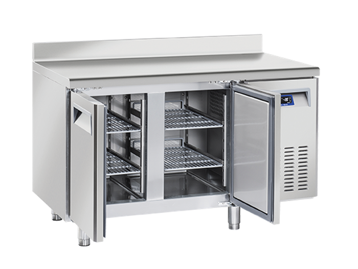 Среднотемпературна хладилна маса с 2 врати и борд, GN 1/1 съвместима - kuhnensko.com Среднотемпературна хладилна маса с 2 врати и борд, GN 1/1 съвместима