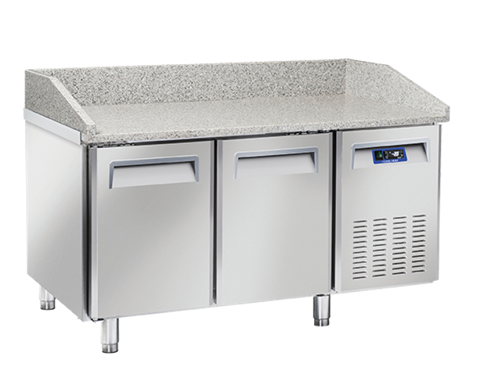 Хладилна маса за подготовка на пици с 2 врати, 600×400 мм съвместима, QZ20