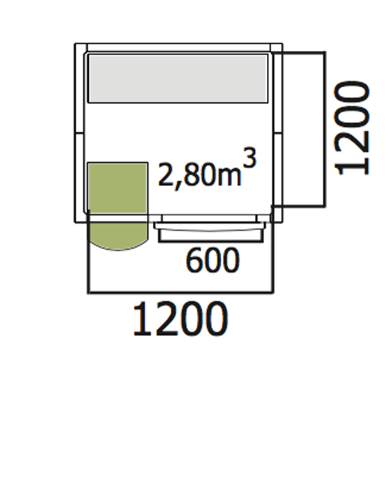 Хладилна стая нискотемпературна с обем 2,80 куб.м + агрегат