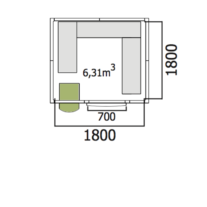 Хладилна стая среднотемпературна с обем 6,31 куб.м + агрегат