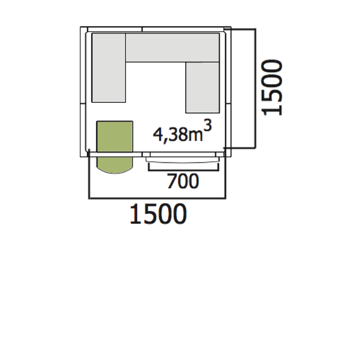 Хладилна стая нискотемпературна с обем 4,38 куб.м + агрегат