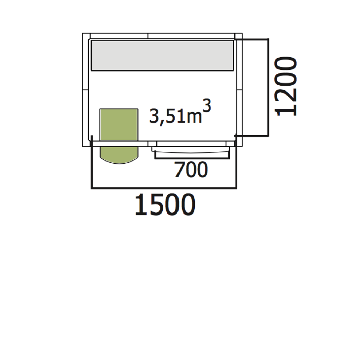 Хладилна стая нискотемпературна с обем 3,51 куб.м + агрегат и рафтове