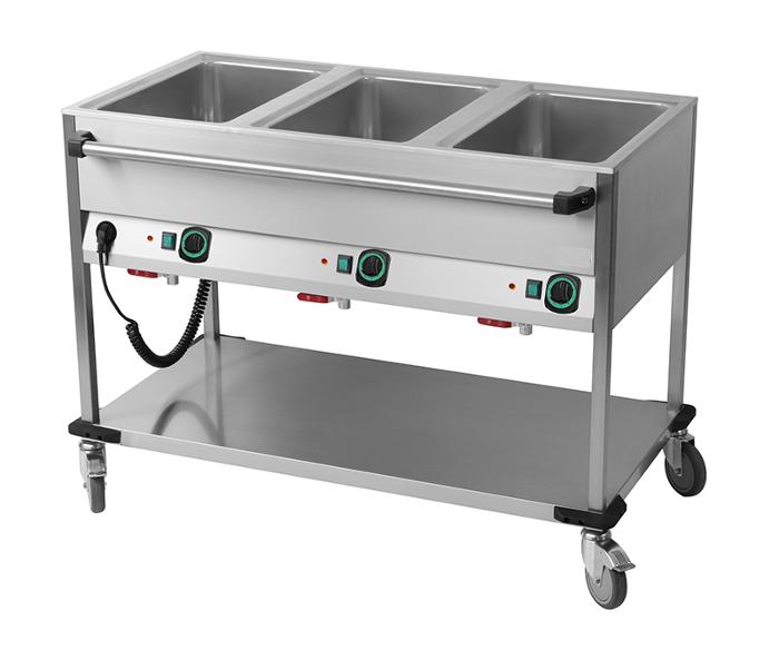 Електрическо бен-мари, настолно, 3хGN1/1-200, с колелца - kuhnensko.com Електрическо бен-мари, настолно, 3хGN1/1-200, с колелца