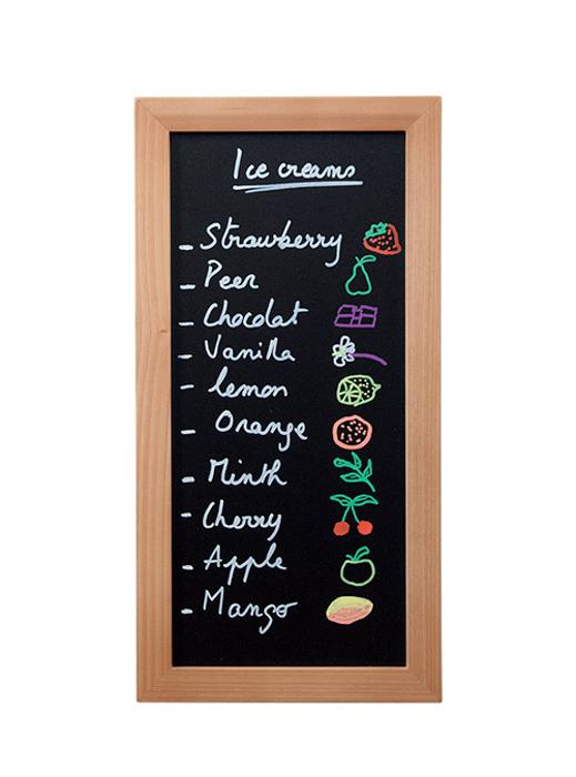 Табло-меню с дървена рамка, тиково дърво, 20x40 см - kuhnensko.com Табло-меню с дървена рамка, тиково дърво, 20x40 см