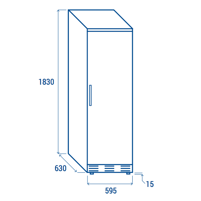 Среднотемпературен хладилен шкаф, пластифициран, 350 л - kuhnensko.com Среднотемпературен хладилен шкаф, пластифициран, 350 л