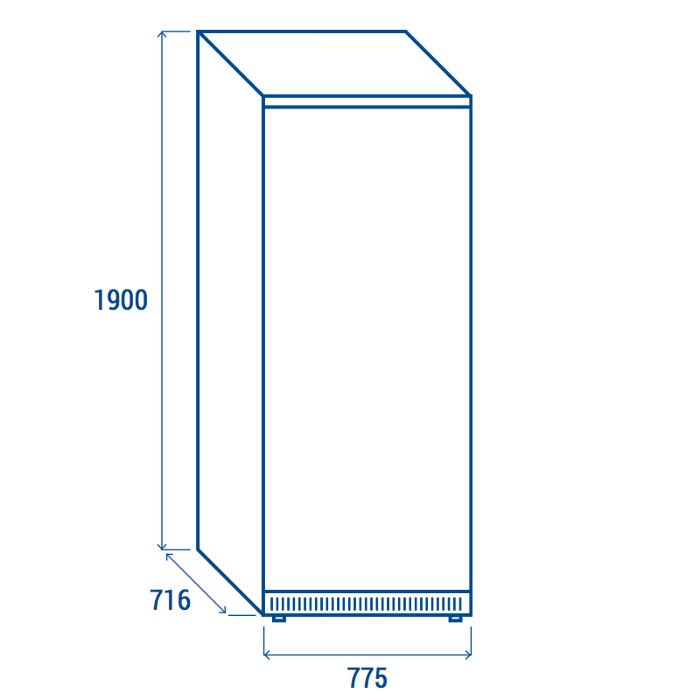 Среднотемпературен хладилен шкаф, неръждаем, енергиен клас A, 600л. - kuhnensko.com Среднотемпературен хладилен шкаф, неръждаем, енергиен клас A, 600л.