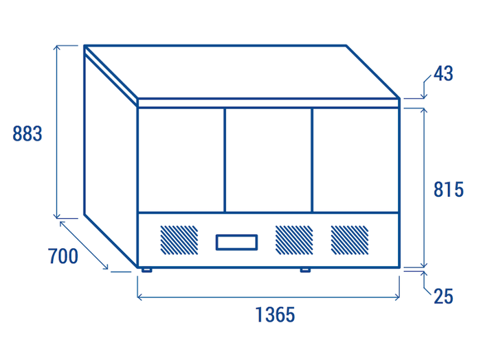 Хладилна маса с горен капак, салатбар GN 4/1 и полиетиленова дъска за рязане - kuhnensko.com Хладилна маса с горен капак, салатбар GN 4/1 и полиетиленова дъска за рязане