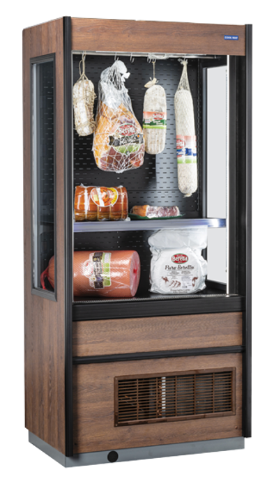 Хладилна витрина с шина за месо, стенна, 688 л, клас Е - kuhnensko.com Хладилна витрина с шина за месо, стенна, 688 л, клас Е