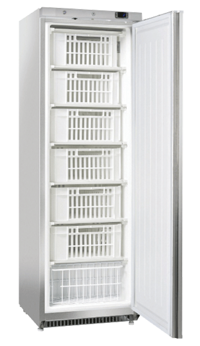 Нискотемпературен хладилен шкаф, инокс, с кошници, 400 л - kuhnensko.com Нискотемпературен хладилен шкаф, инокс, с кошници, 400 л