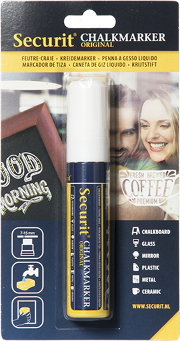 Маркер течен тебешир, бял, 7-15 мм - kuhnensko.com Маркер течен тебешир, бял, 7-15 мм