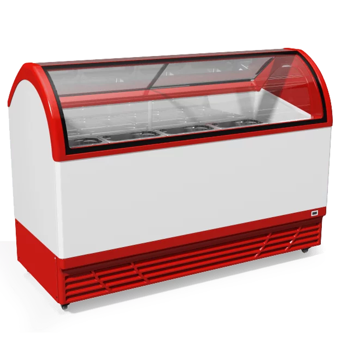 Хладилна витрина за сладолед, 12 съда, различни цветове - kuhnensko.com Хладилна витрина за сладолед, 12 съда, различни цветове