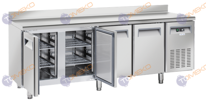 Нискотемпературна хладилна маса с 4 врати и борд, GN 1/1 съвместима - kuhnensko.com Нискотемпературна хладилна маса с 4 врати и борд, GN 1/1 съвместима