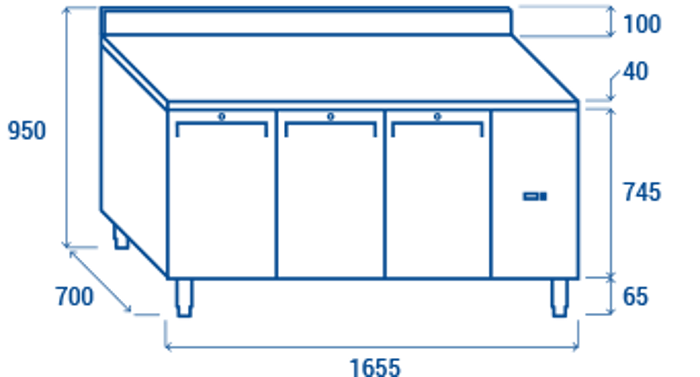 Нискотемпературна хладилна маса без компресор с 3 врати и борд, без агрегат, GN 1/1 съвместима - kuhnensko.com Нискотемпературна хладилна маса без компресор с 3 врати и борд, без агрегат, GN 1/1 съвместима