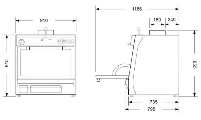 Фурна-барбекю на дървени въглища PIRA-90 SILVER SD, настолна - kuhnensko.com Фурна-барбекю на дървени въглища PIRA-90 SILVER SD, настолна