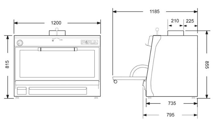 Фурна-барбекю на дървени въглища PIRA-120 LUX, настолна - kuhnensko.com Фурна-барбекю на дървени въглища PIRA-120 LUX, настолна