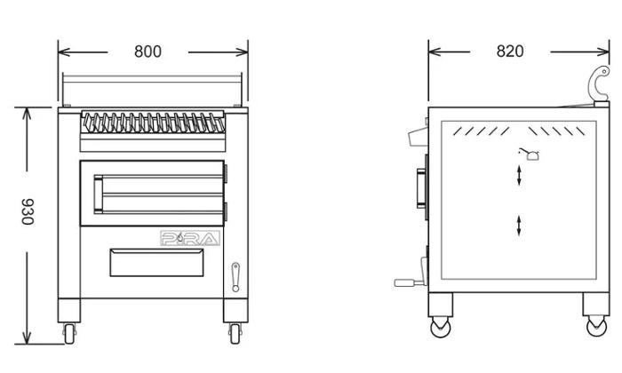 Грил на дървени въглища PIRA BBQ М80, свободно стоящ - kuhnensko.com Грил на дървени въглища PIRA BBQ М80, свободно стоящ