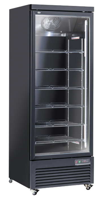 Хладилна витрина за напитки с 1 стъклена врата, 614 л, черна, клас B - kuhnensko.com Хладилна витрина за напитки с 1 стъклена врата, 614 л, черна, клас B