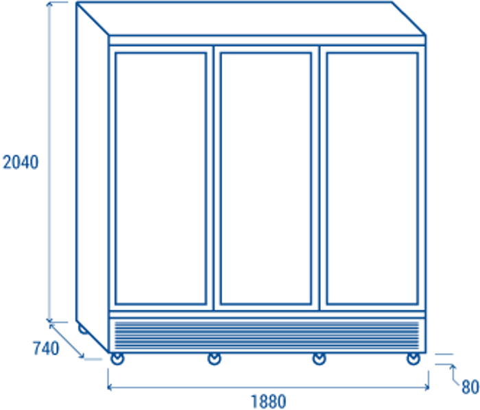 Хладилна витрина за напитки с 3 отваряеми стъклени врати, 1664 л, бяла, клас C - kuhnensko.com Хладилна витрина за напитки с 3 отваряеми стъклени врати, 1664 л, бяла, клас C