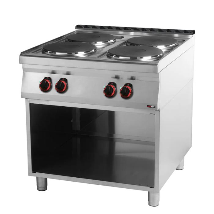 Електрически котлон с 4 кръгли плочи, 14 kW, върху основа - kuhnensko.com Електрически котлон с 4 кръгли плочи, 14 kW, върху основа