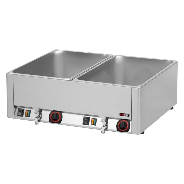 Електрическо бен-мари, 3 kW, 2xGN1/1-150, с кранче за източване - kuhnensko.com Електрическо бен-мари, 3 kW, 2xGN1/1-150, с кранче за източване