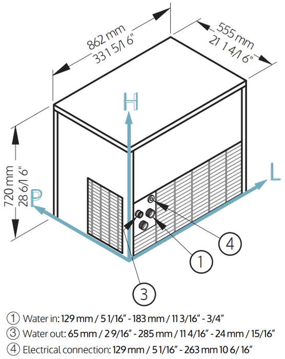 Ледогенератор за лед тип кубче Full Cube 18 г, 150 кг/24 ч, без бин, различно охлаждане - kuhnensko.com Ледогенератор за лед тип кубче Full Cube 18 г, 150 кг/24 ч, без бин, различно охлаждане