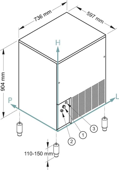 Ледогенератор за фингър лед 20 г, 85 кг/24 ч, водно охлаждане - kuhnensko.com Ледогенератор за фингър лед 20 г, 85 кг/24 ч, водно охлаждане