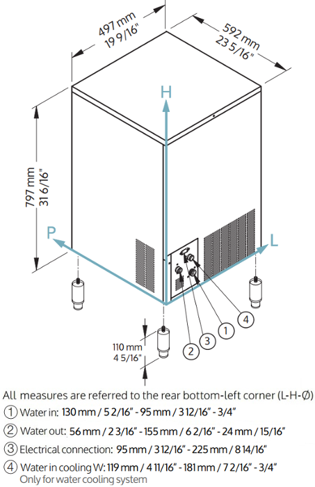 Ледогенератор за лед тип кубче Full Square Cube 23 г, 49 кг/24 ч, бин 25 кг, водно охлаждане - kuhnensko.com Ледогенератор за лед тип кубче Full Square Cube 23 г, 49 кг/24 ч, бин 25 кг, водно охлаждане